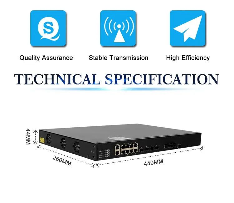 19′′ 1u Rack Mount 8 Gpon Port with SFP Module