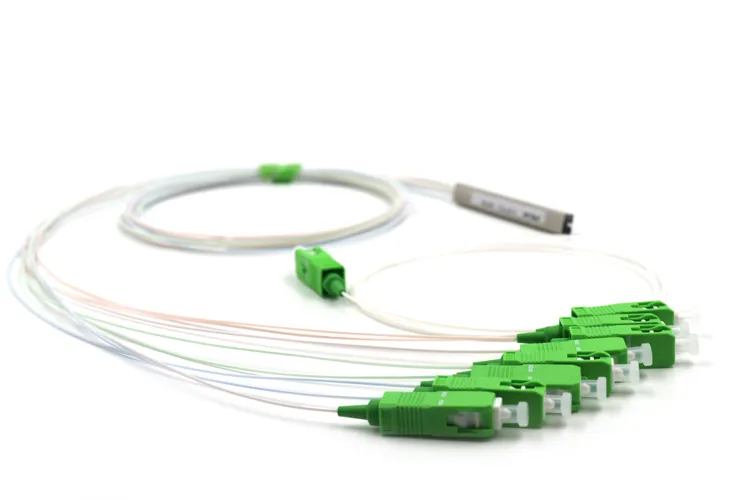 1X8 Fiber Splitter, 0.9mm Sc/APC Blockless Mini Fiber Optic PLC Splitter