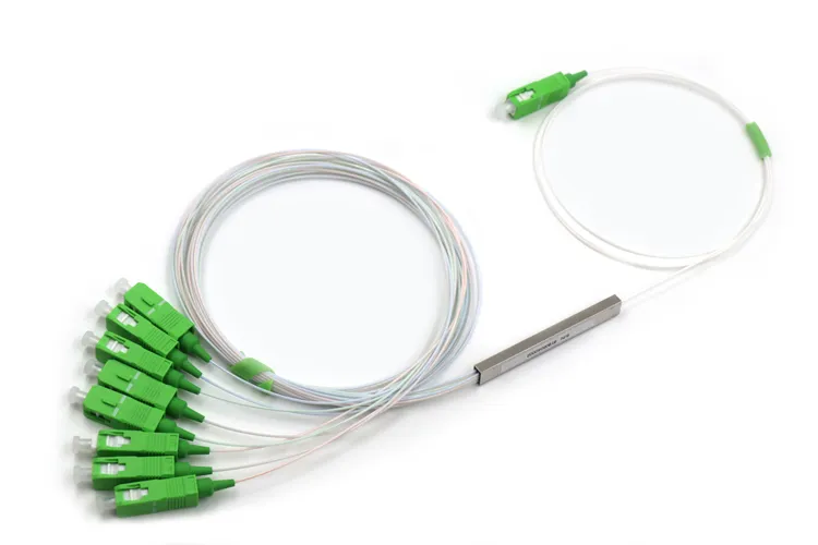 1X8 Fiber Splitter, 0.9mm Sc/APC Blockless Mini Fiber Optic PLC Splitter