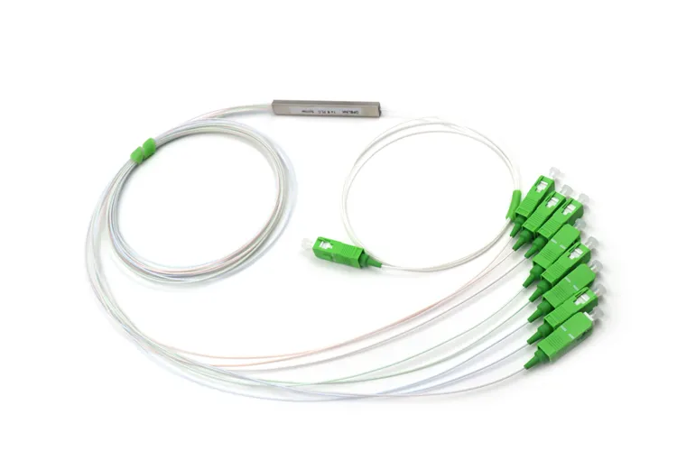 1X8 Fiber Splitter, 0.9mm Sc/APC Blockless Mini Fiber Optic PLC Splitter