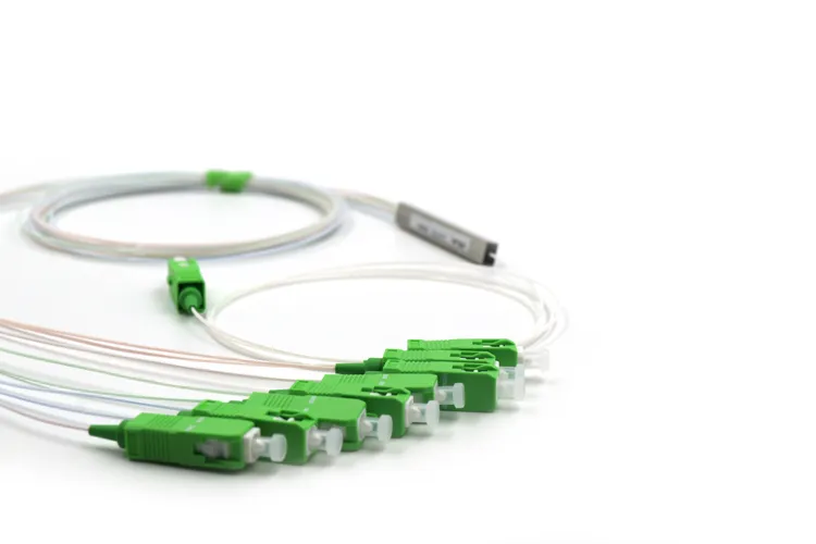 1X8 Fiber Splitter, 0.9mm Sc/APC Blockless Mini Fiber Optic PLC Splitter
