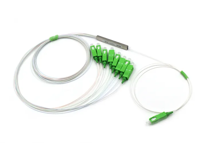 1X8 Fiber Splitter, 0.9mm Sc/APC Blockless Mini Fiber Optic PLC Splitter