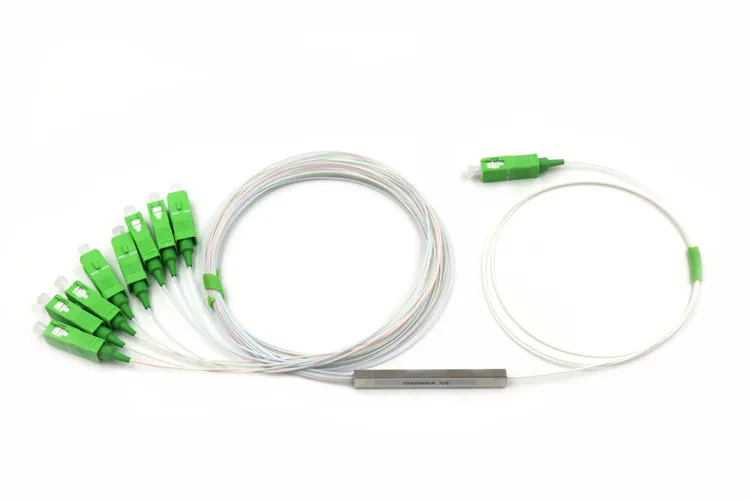 1X8 Fiber Splitter, 0.9mm Sc/APC Blockless Mini Fiber Optic PLC Splitter