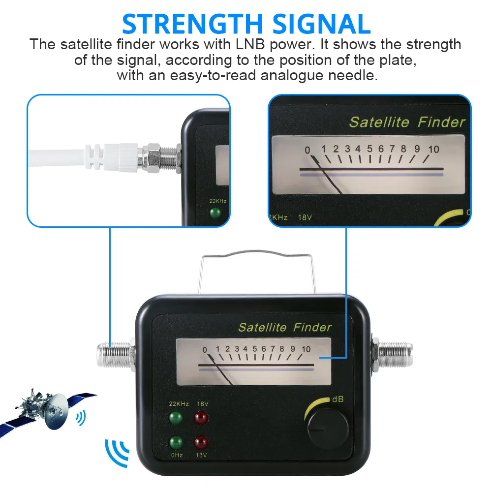 2 LED Lights Displayed Digital Satellite Finder