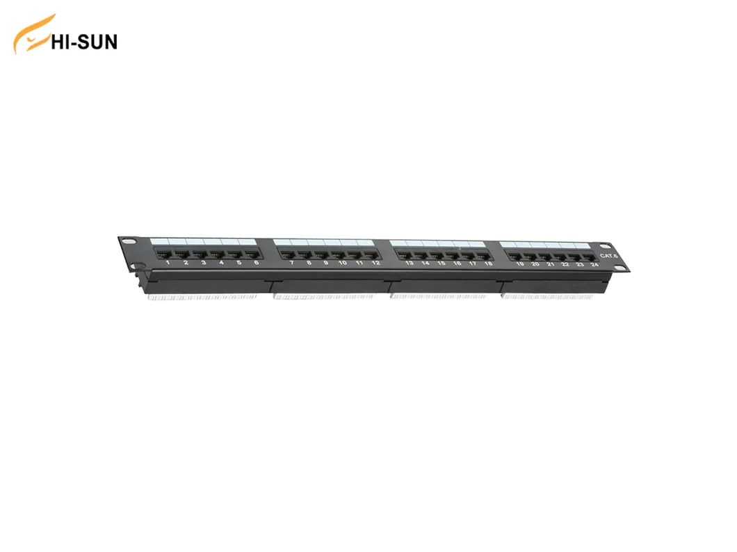 24-Port 1u Rackmount Unshielded RJ45 Ethernet 8 Pin Lsa CAT6 Patch Panel