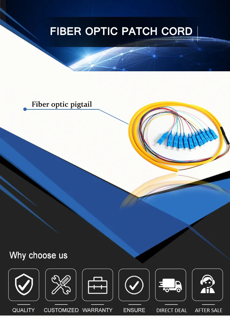 FTTH 12 Core Fiber Optical Jumper Pigtail with Sc Connector