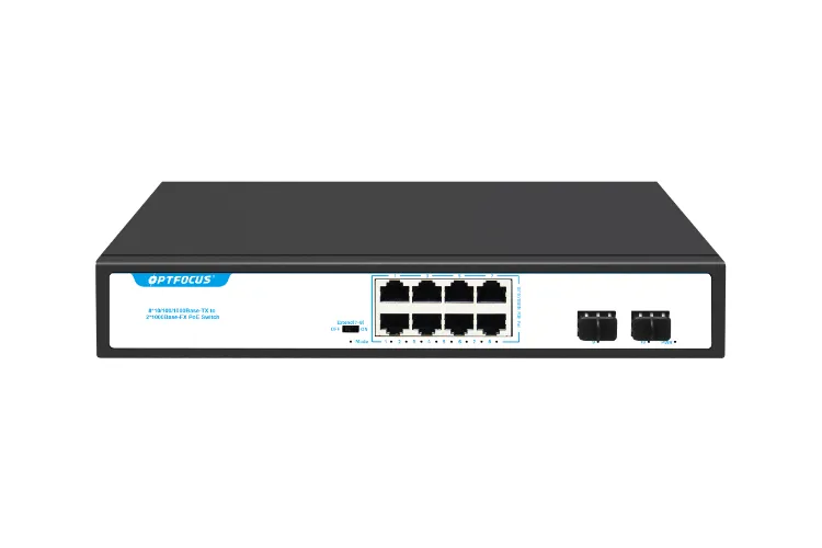 Metal Desktop 8 Ports Gigabit Ethernet Unmanaged Poe Switch
