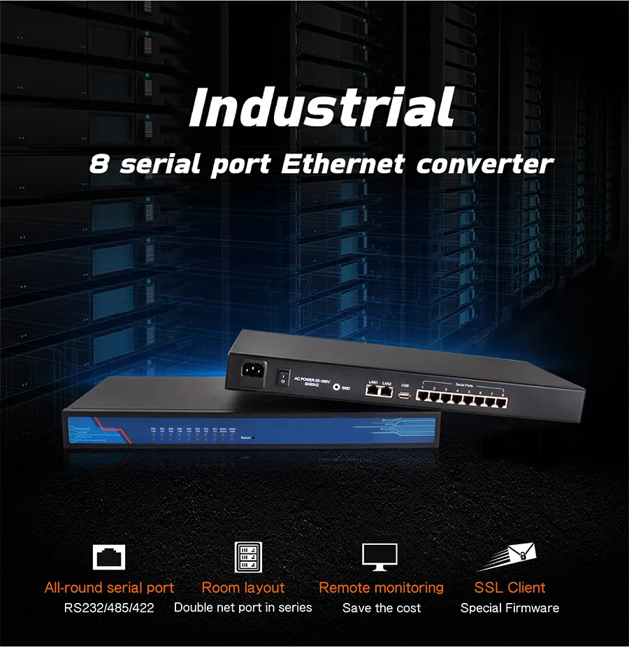Modbus RTU to Modbus TCP8-Port RS232/422/485 Serial Device Servers St-TCP668I.