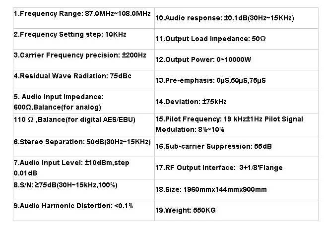 New 10kw FM Radio Transmitter High Reliability
