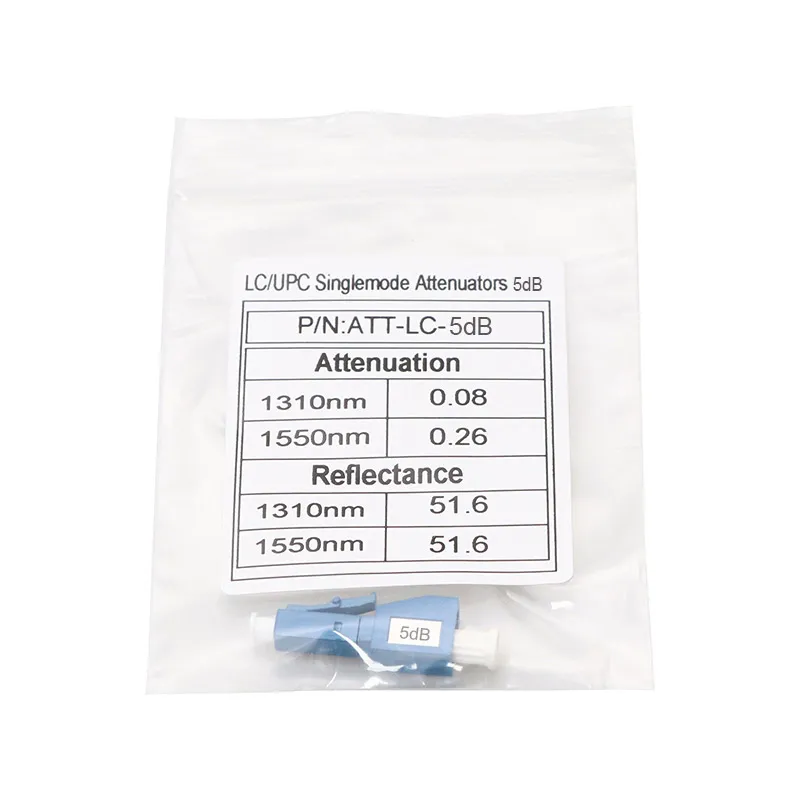 Plug-in Fixed Fiber Optic 5dB LC Single Mode Attenuator