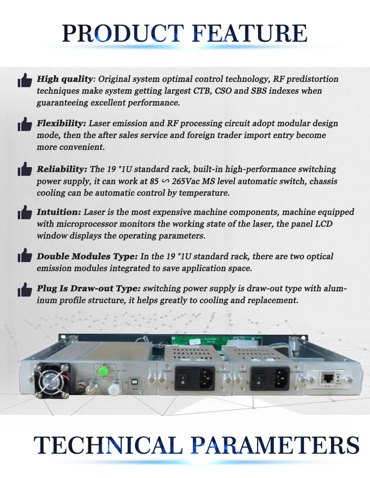 Plug-in Type Single Power 1310nm Direct Modulation Optical Transmitter