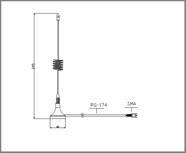 Rg174 Cable 3m Cable Length DVB-T Antenna