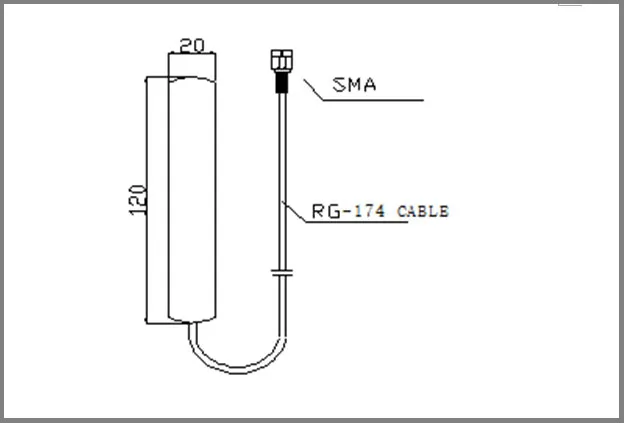 Rg174 Cable 3m Cable Length DVB-T Antenna