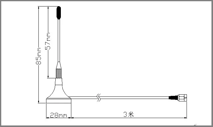 Rg174 Cable 3m Cable Length DVB-T Antenna