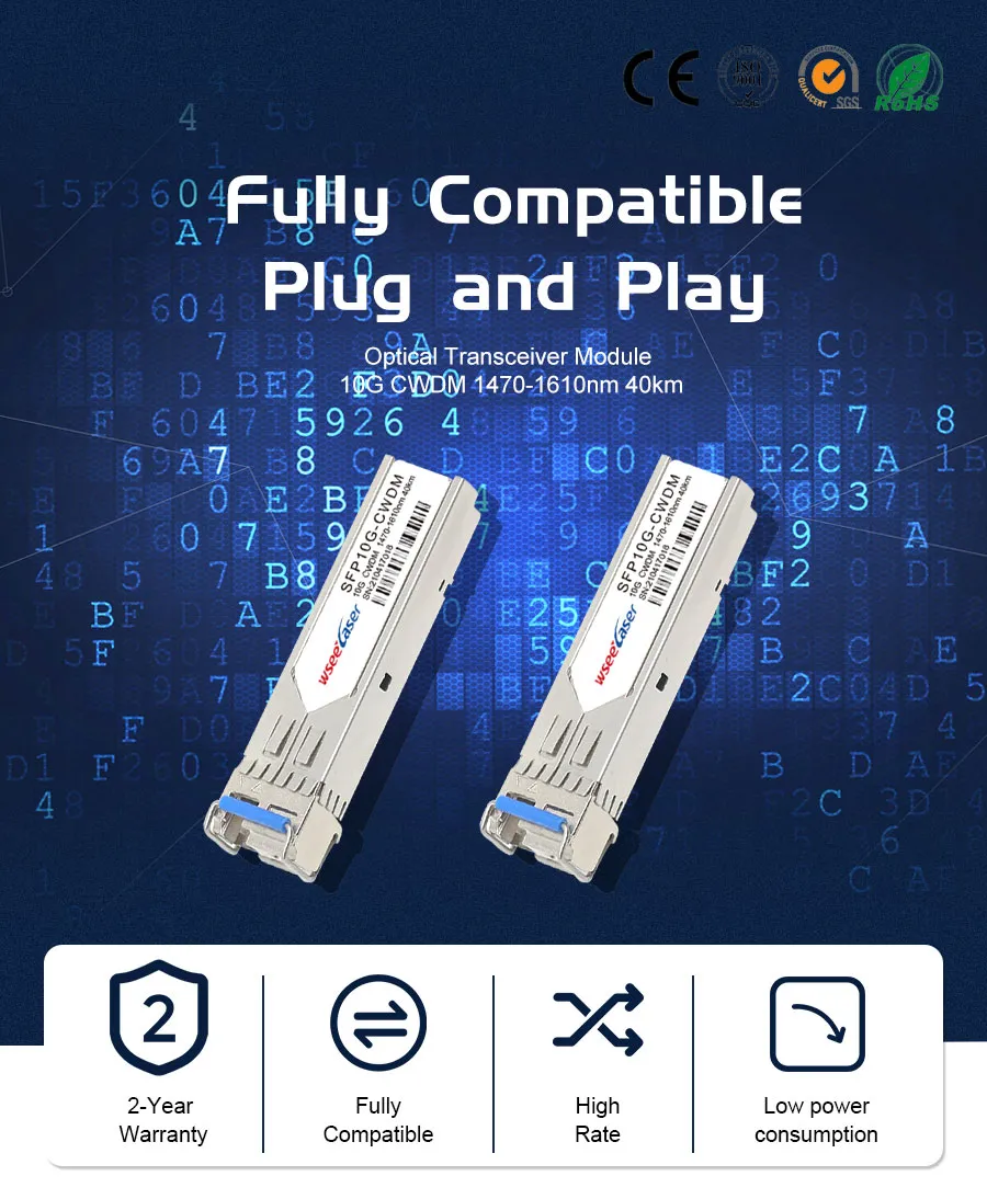 Simplex LC Wdm SFP+ 10g Bidi 1550 80km