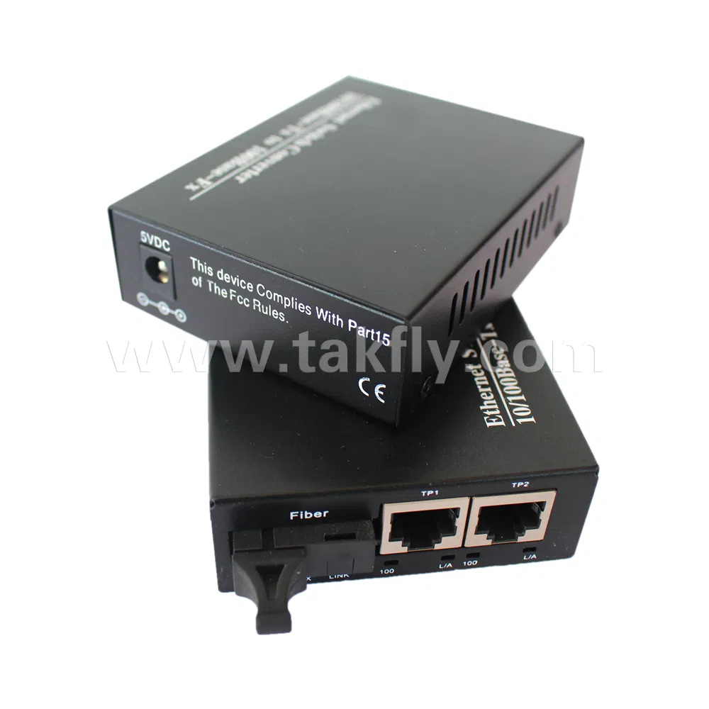 Single Sc 10/100Mbps Unmanaged Media Converter Sm 60km