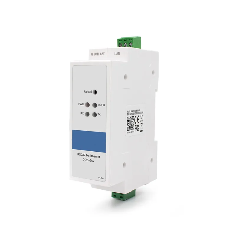 TCP/IP, UDP, ARP, ICMP, Ipv4 DIN Rail RS232 to Ethernet Converters