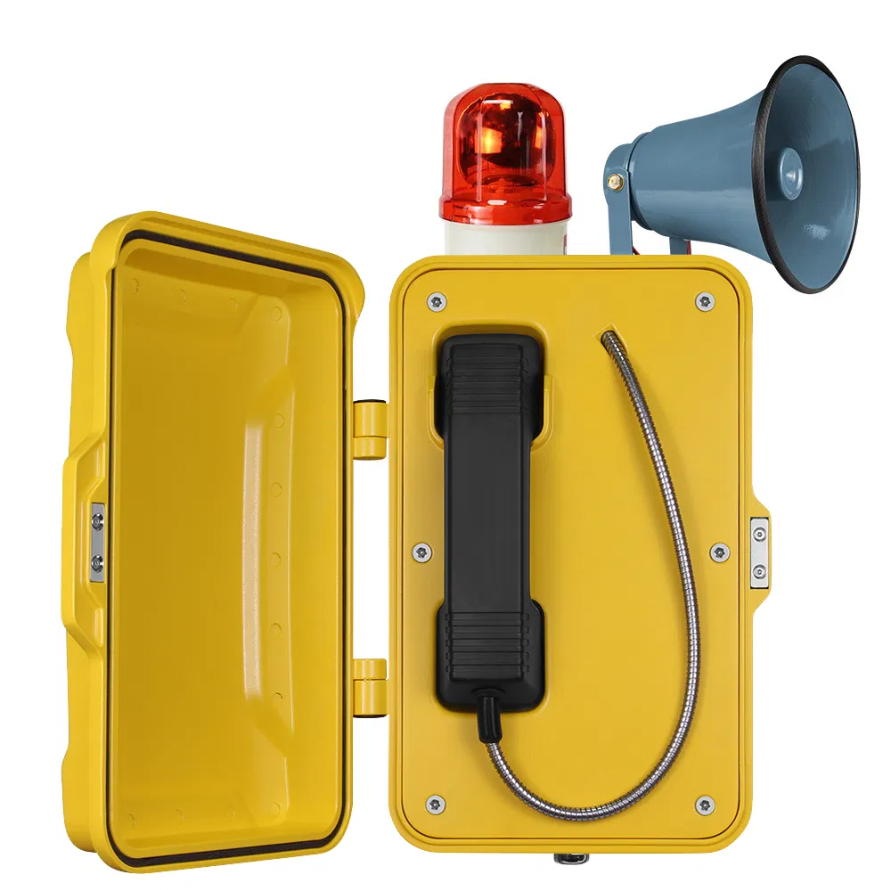 Weatherproof Hotline Telephone for Tunnels, Water Resistant Industrial Ringdown Telephone