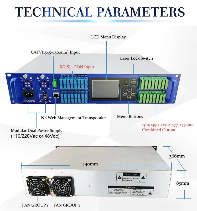 Xgs CATV Wdm Amplier with New Laser